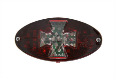 Oval Tail Lamp with Maltese Inset Red