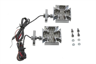 Chrome Turn Signal Set Maltese Red LED