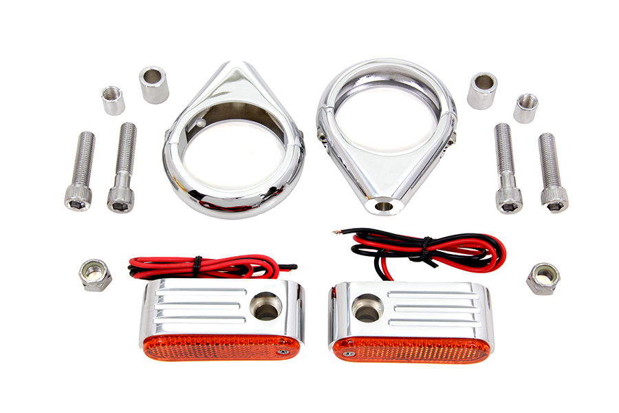 Turn Signal Kit Front with 49mm Fork Clamps