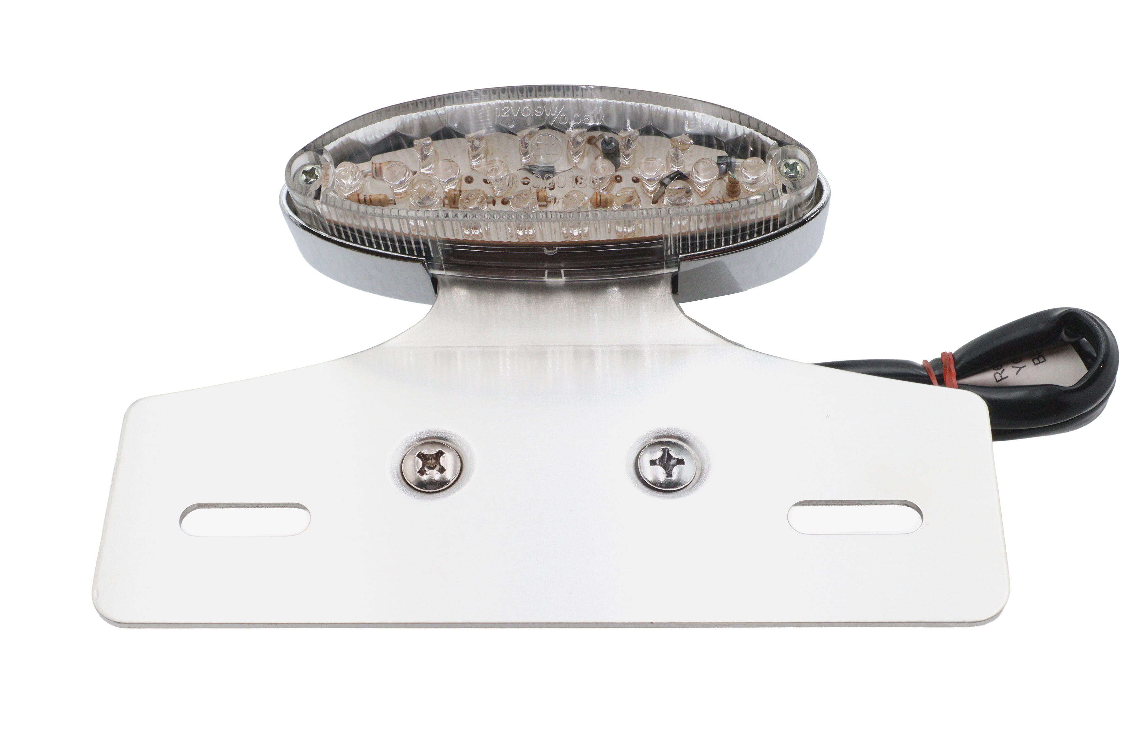 Chrome Mini LED Cateye Tail Lamp Clear Lens