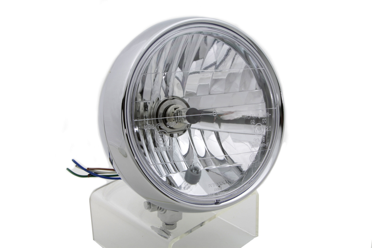 6" Round Headlamp Steel Chrome