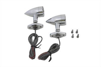 Turn Signal Set Bullet Style Amber with Mount Base