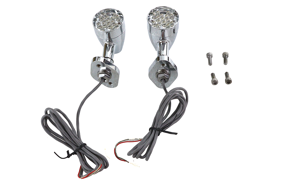 Turn Signal Set Bullet Amber with Mount Base
