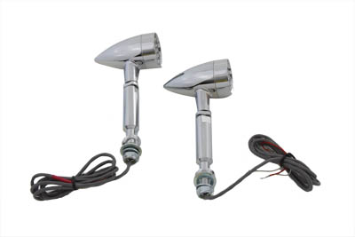 Turn Signal Set Bullet Style Red with Long Stud
