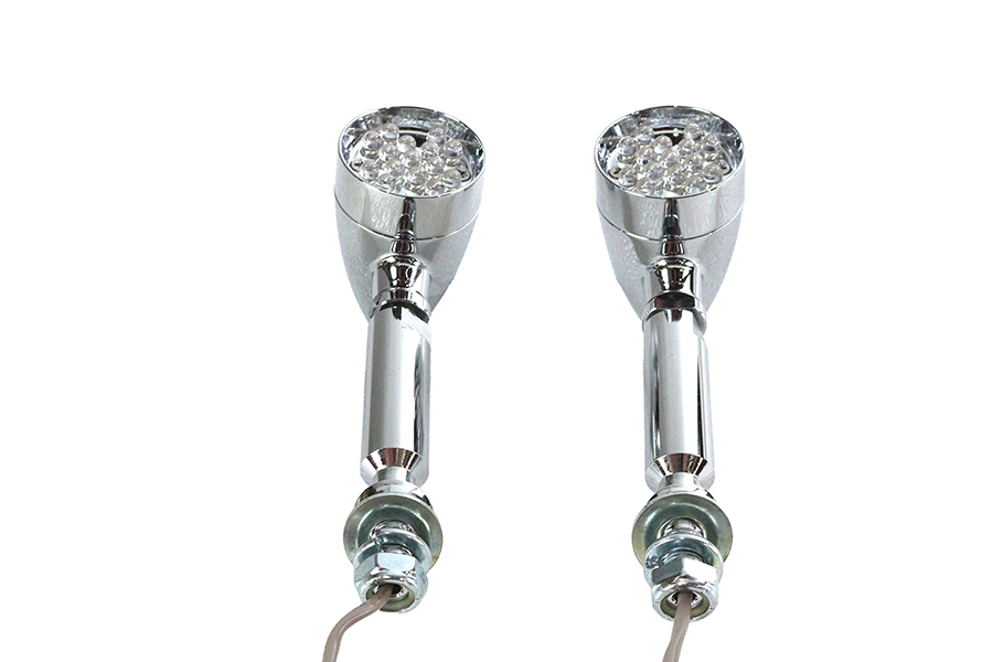 Turn Signal Set Bullet Red with Long Stud