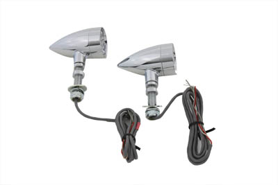 Turn Signal Set Bullet Style Red with Short Stud