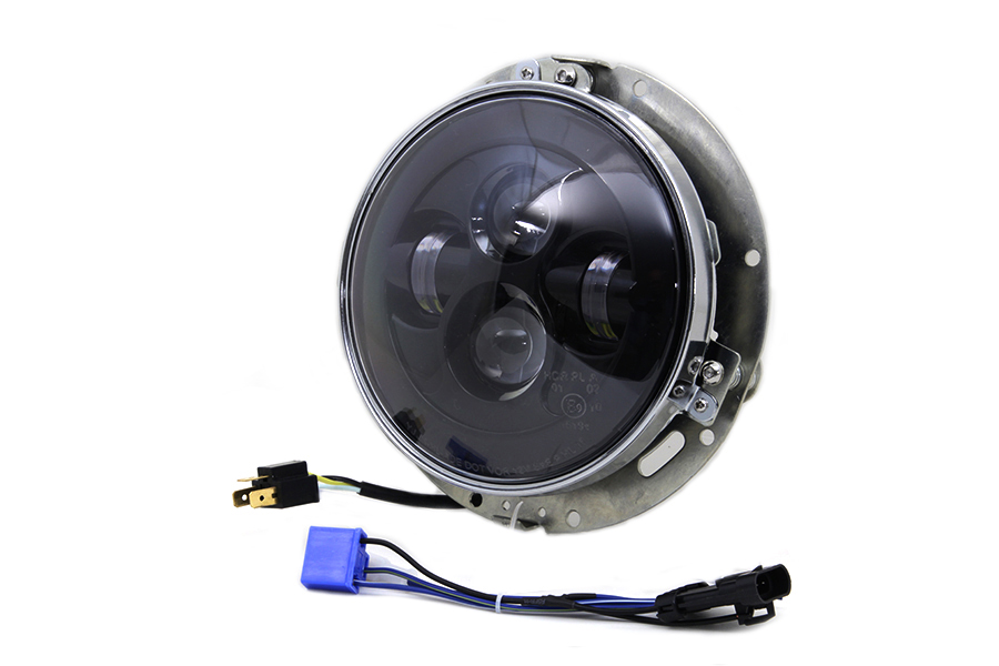7" LED Headlamp Assembly Gloss Black