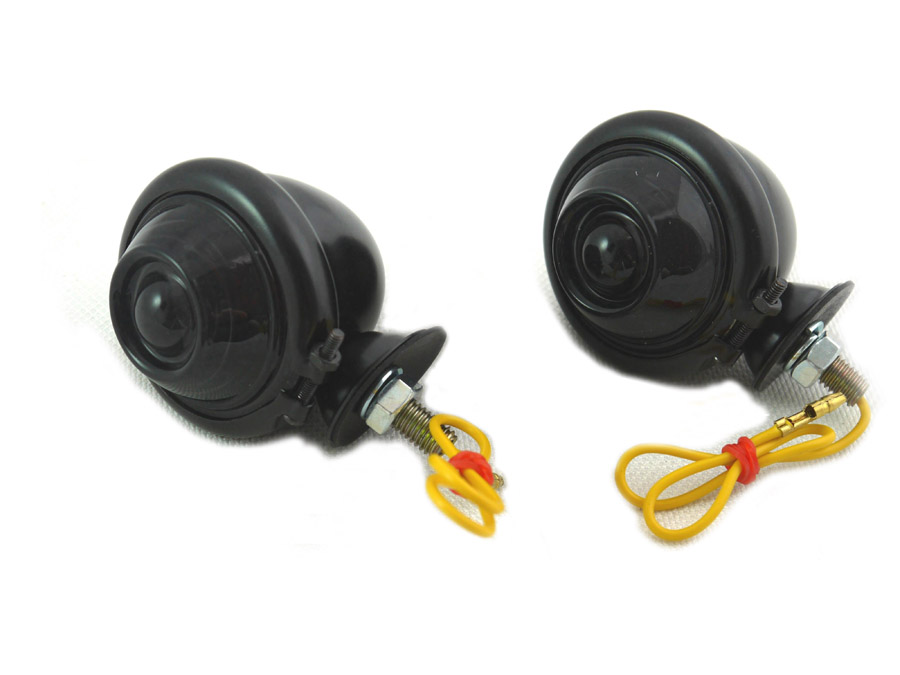 Black Turn Signal Set Bullet with Smoked Lens