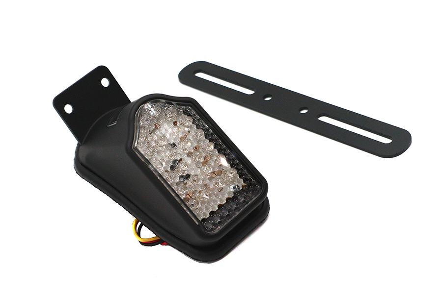 Black Mini Tombstone Tail Lamp with Bracket for Harley-Davidson