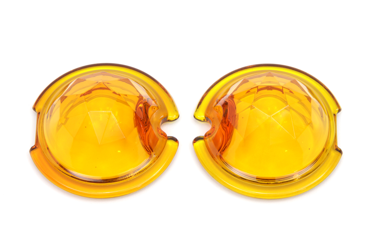Tail Lamp Lens Set Faceted Amber