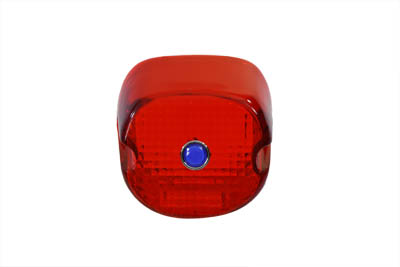Vtwin Laydown Blue Dot Rear Taillight Lens for 1979-1998 Harley Touring Models