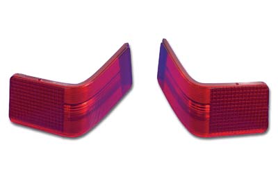 VTwin Rear Tour Pak Red Brake Tail Lamp Lens Set 1989-2013 Harley Touring FLHTCU