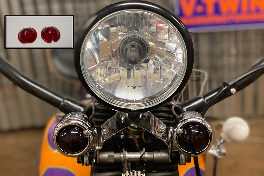 Replica Marker Lamp Lens Glass Bullet Style Red