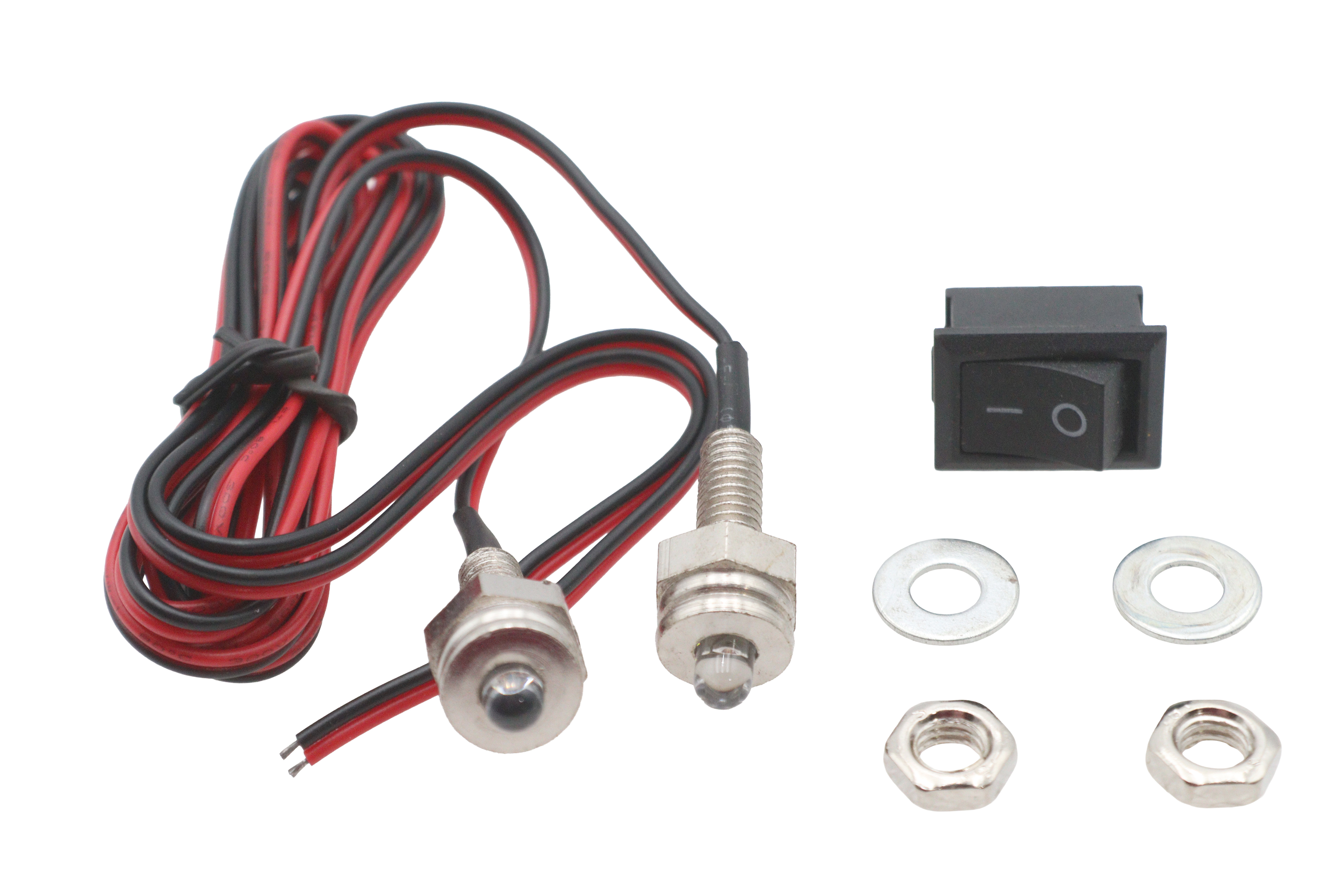 License Plate Frame Mounting Bolt Set with Green LEDS