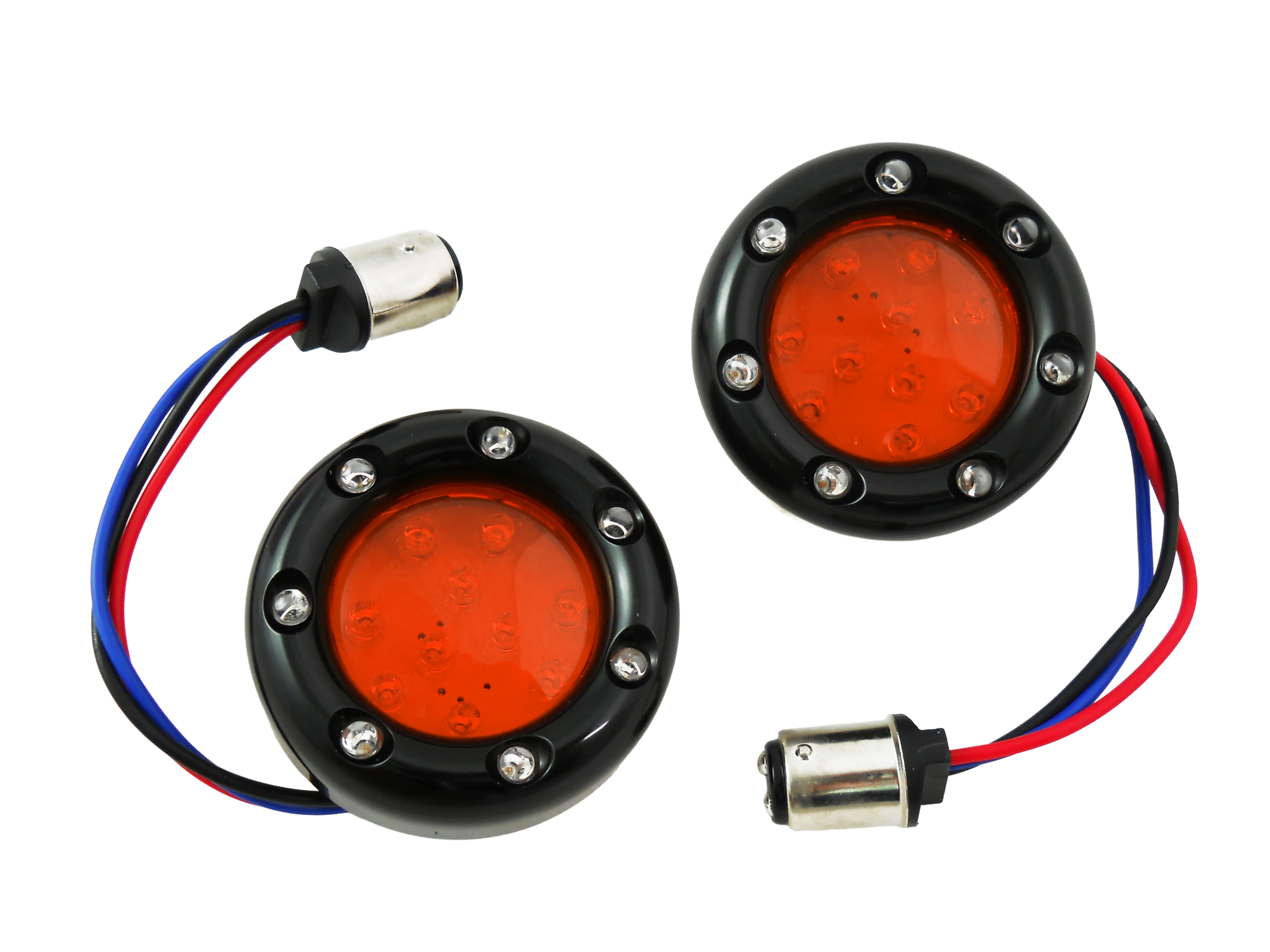 Black LED Turn Signal Bezel with Red Lens