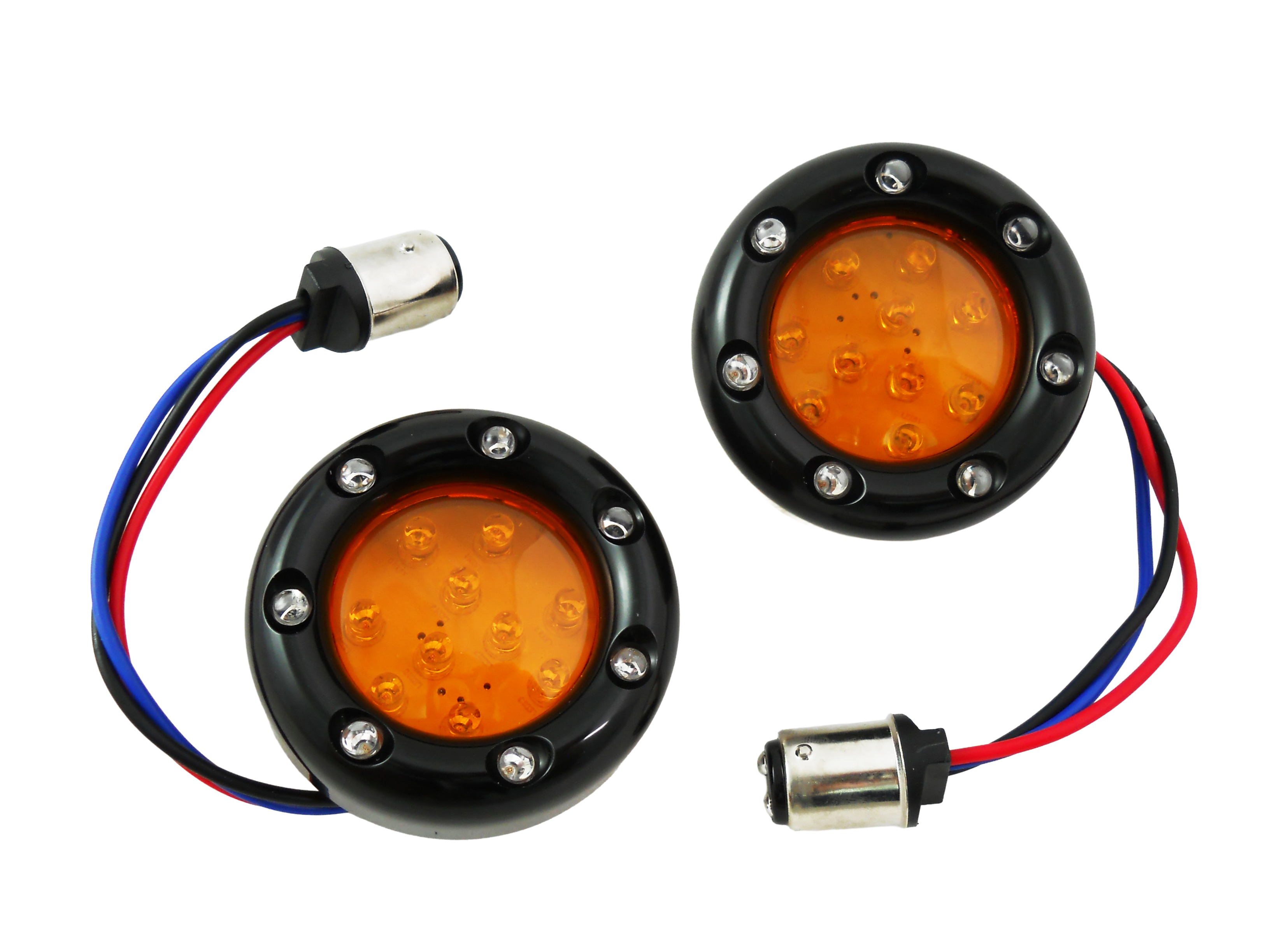 Black LED Turn Signal Bezel with Amber Lens