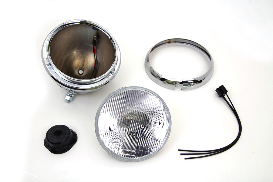 7" Round Chrome Vintage Style Headlamp