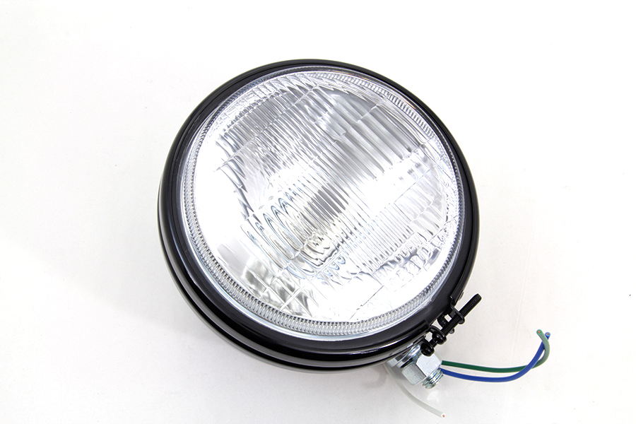 5-3/4" Round Stock Type Black Headlamp