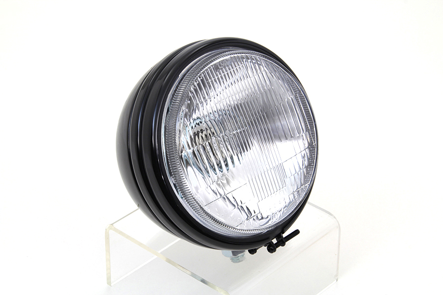 5-3/4" Round Stock Type Black Headlamp