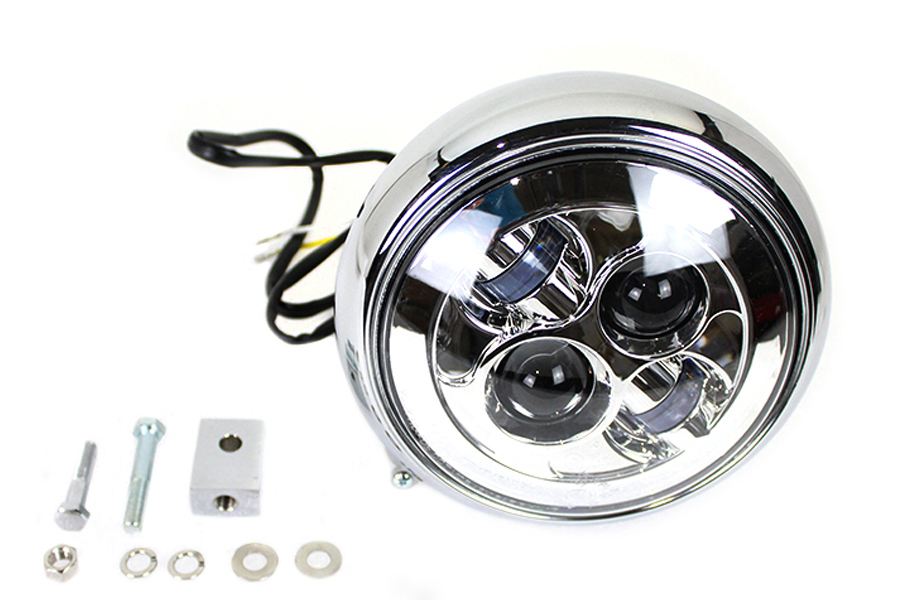 7" LED FLST Headlamp Assembly Chrome