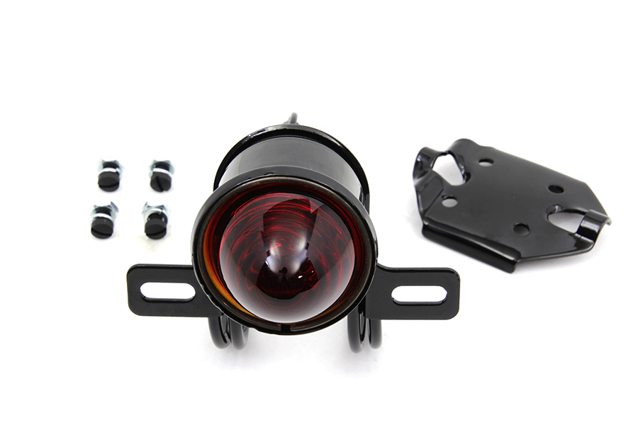 JD Replica 6 Volt Tail Lamp Assembly Black for Harley-Davidson