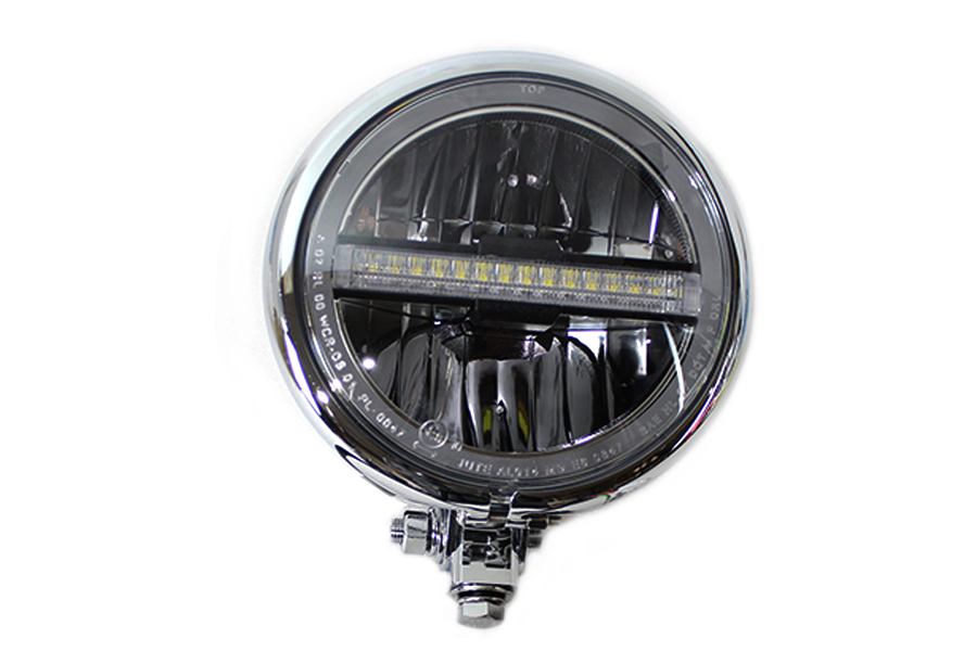 5-3/4" Bates Style LED Headlamp Chrome