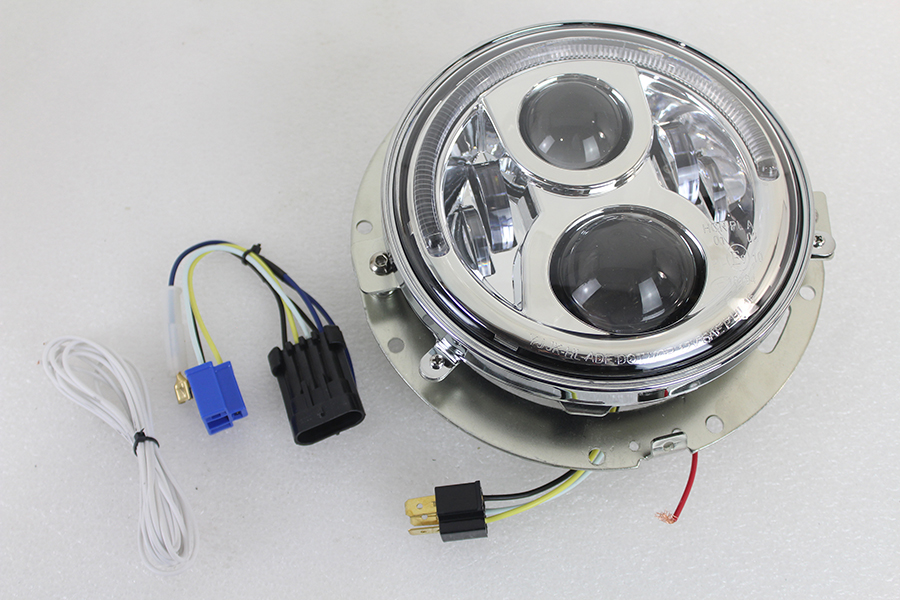 7" LED Headlamp Assembly Chrome