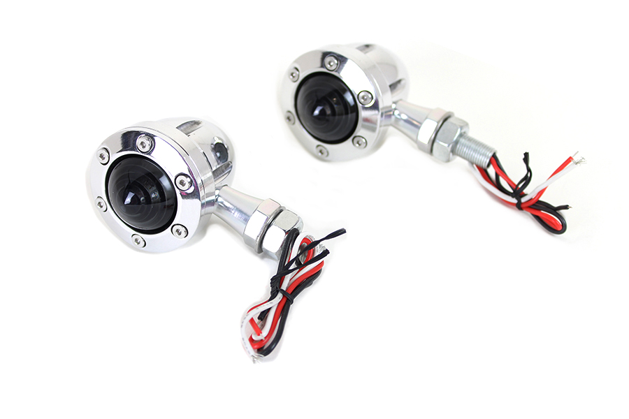 *UPDATE LED Bullet Turn Signal Set Polished with Smoked Lens