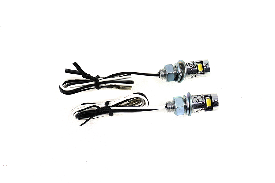 Chrome Burdett License Plate Bolt Set with LED