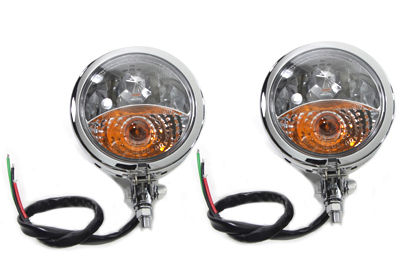thumbnail image 2 of 4-1/2 Inch Amber Sealed Beam Spotlamp Set For Harley Davidson - Wyatt Gatling 2 of 5