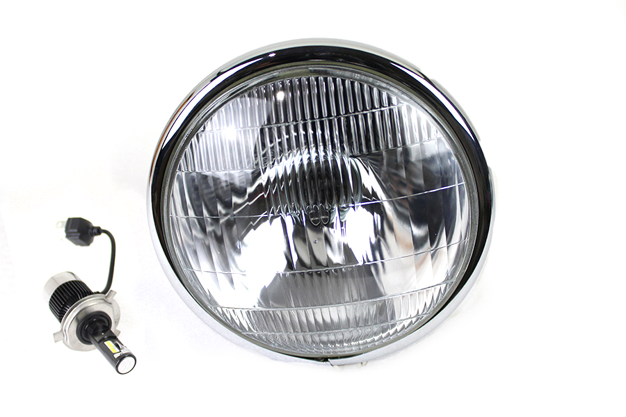 6-1/2" Spring Fork H-4/LED Headlamp Unit Black