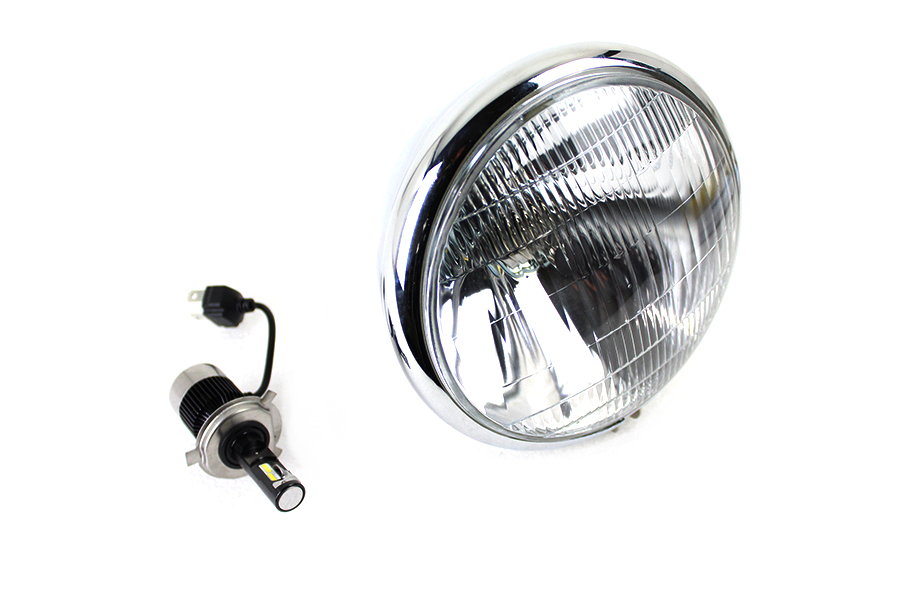 6-1/2" Spring Fork H-4/LED Headlamp Unit Chrome