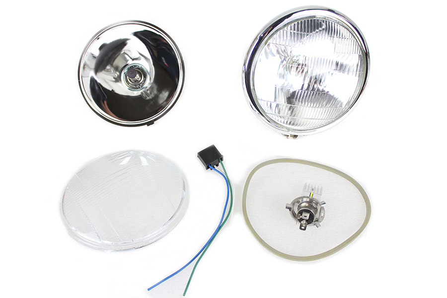 6-1/2" Spring Fork 6 Volt LED Headlamp Chrome