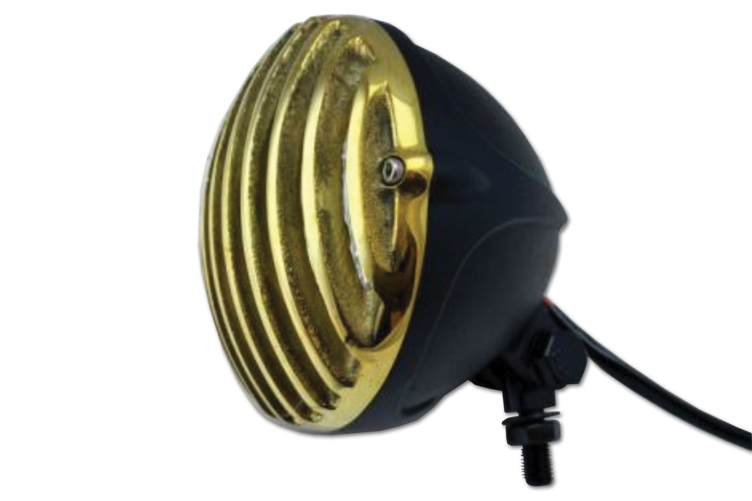 4-1/2" Pirate Headlamp Black with Brass Grill