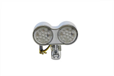 Chrome Oval Tail Lamp Assembly Red LED