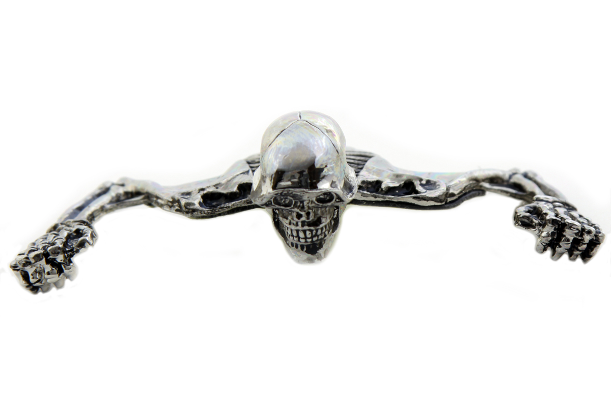7" Headlamp Visor Ornament Skull Type Chrome