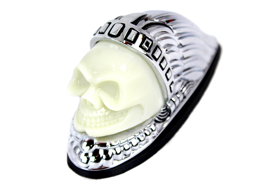 Skull Head Fender Ornament Chrome
