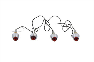 Bullet Style Krommet Marker Lamp Stud Red