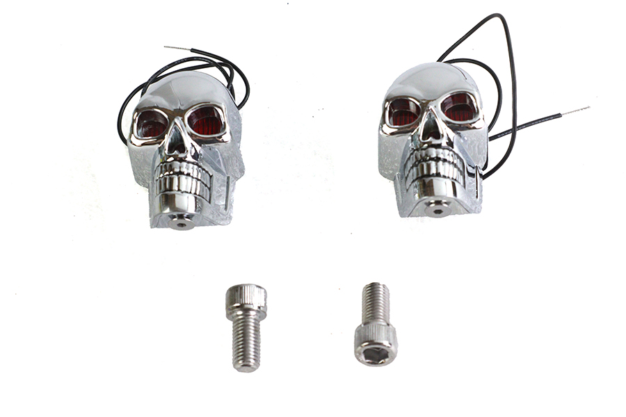 2" Chrome Skull Marker Lamp