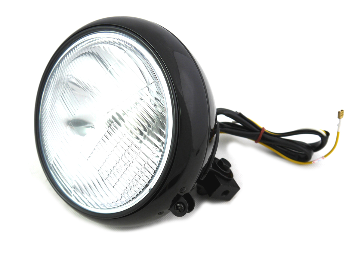 7" Headlamp Assembly H-4 Type Black