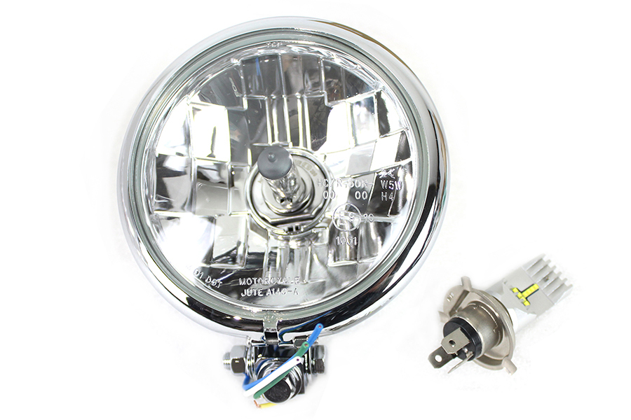 5-3/4" Bates Style 6 Volt LED Headlamp Chrome