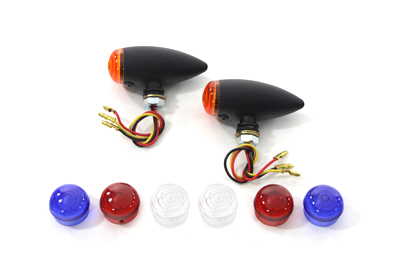 Mini LED Bullet Amber Lens Marker Lamp Set