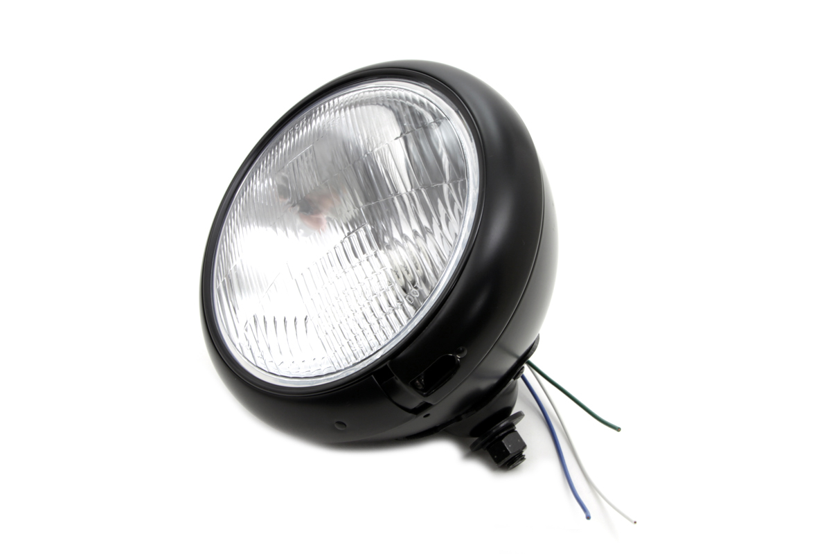 7" Headlamp Assembly H-4 Type Black