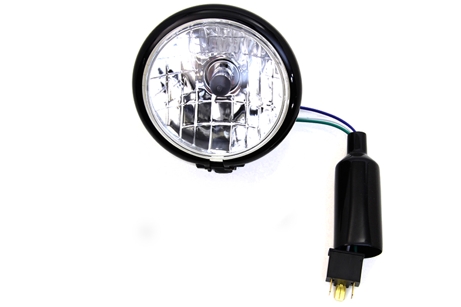 3-1/2 Round Headlamp Billet V-Twin 33-0924 