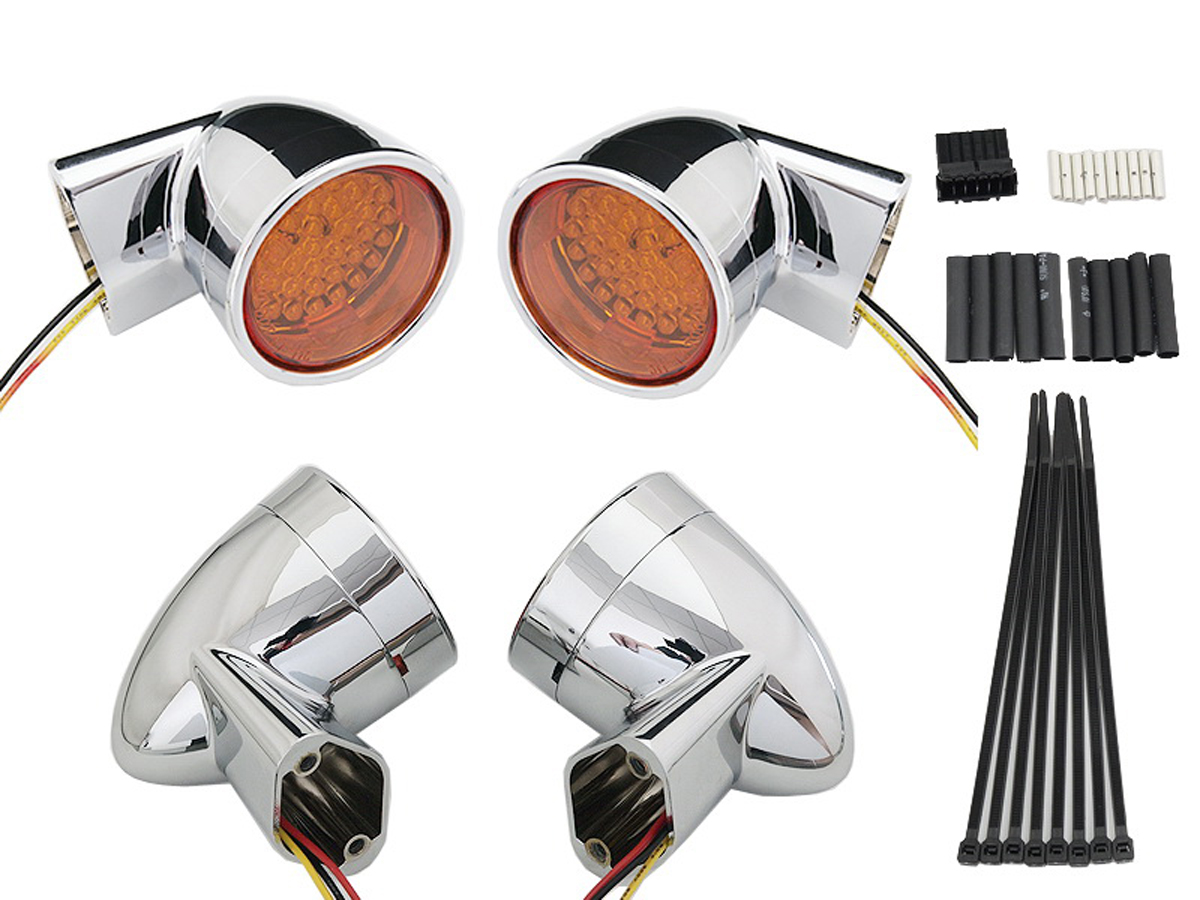 Chrome Revox Bullet LED Turn Signal Lamp Kit