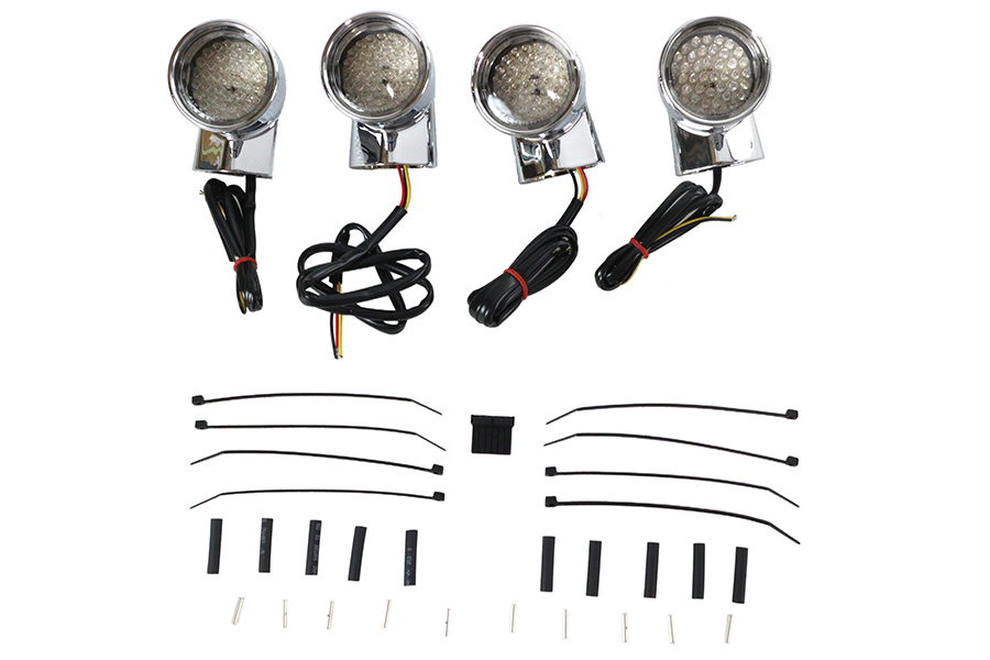 Chrome Revox Bullet LED Turn Signal Lamp Kit