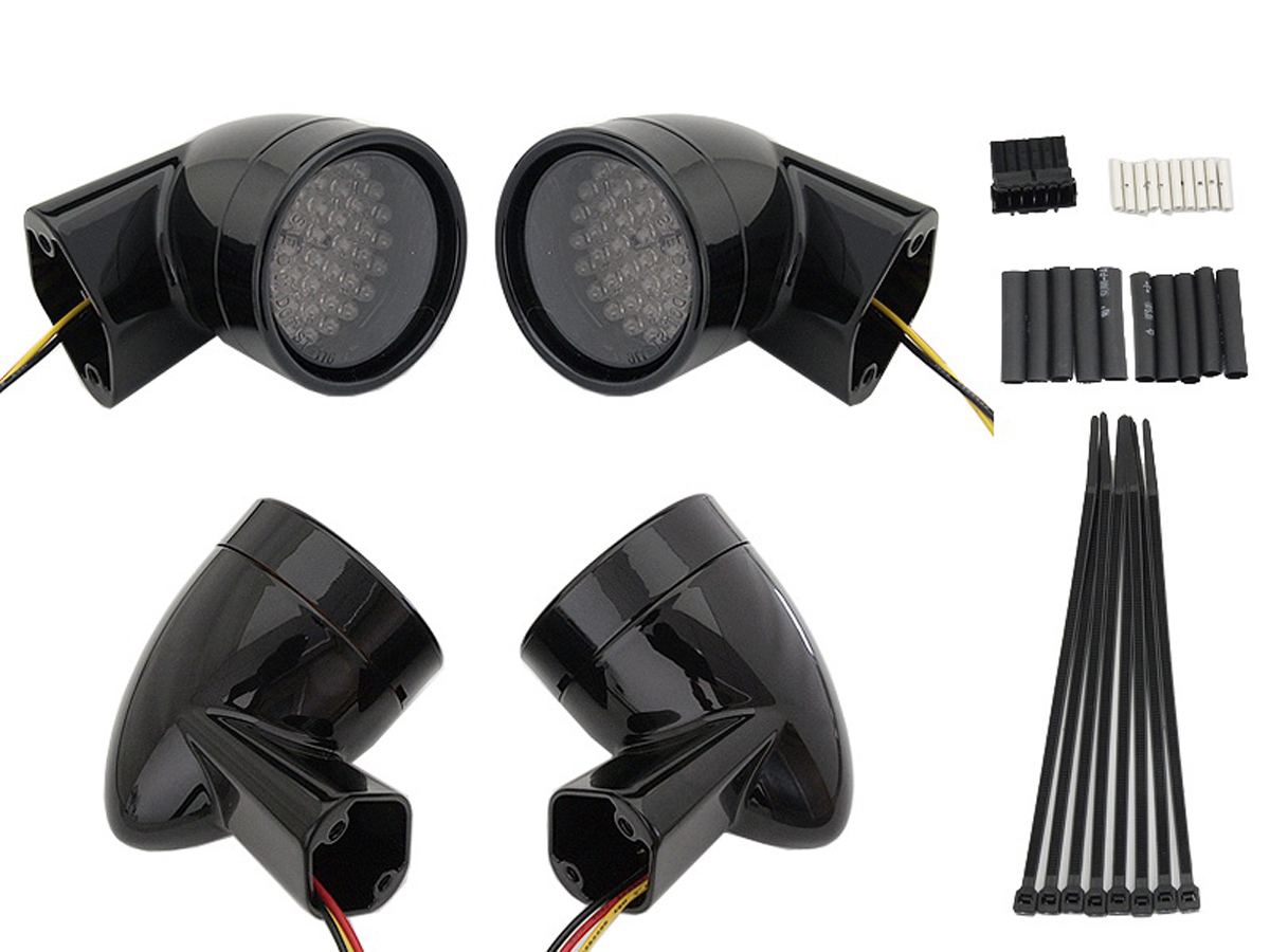 Black Revox Bullet LED Turn Signal Lamp Kit