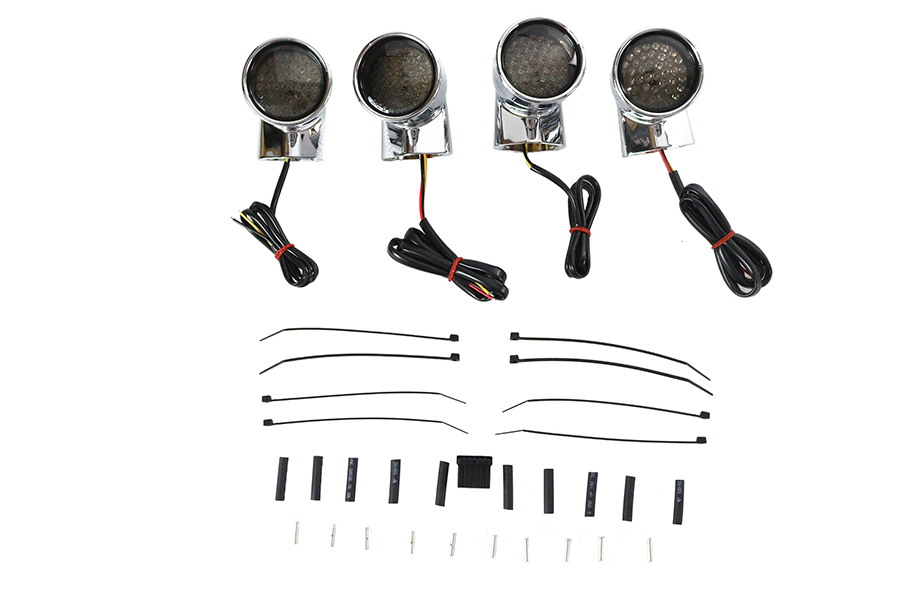 Chrome Revox Bullet LED Turn Signal Lamp Kit