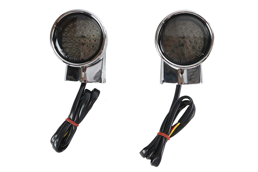 Chrome Revox Bullet Style LED Front Turn Signal Set
