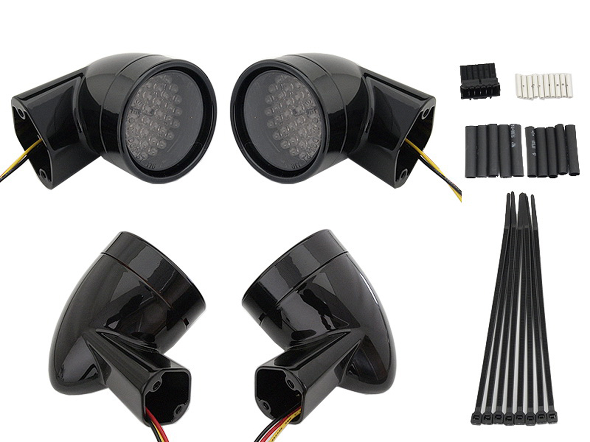 Black Revox Bullet Style LED Turn Signal Lamp Kit